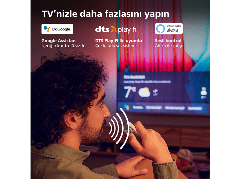 Philips 65OLED807 65" 164 Ekran Uydu Alıcılı Android Smart 4 Taraflı Ambilight 4K Ultra HD OLED TV